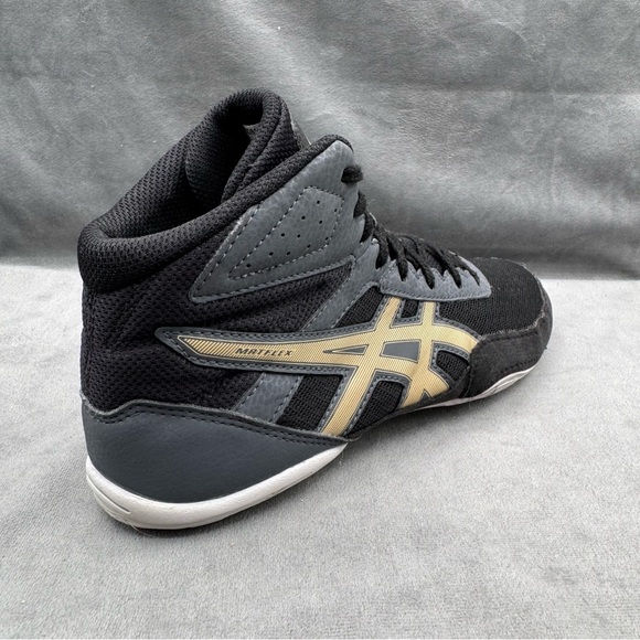Asics Matflex 6 Athletic Wrestling Shoes Mens Size 8.5 Black Champagne Gold - Picture 2 of 14